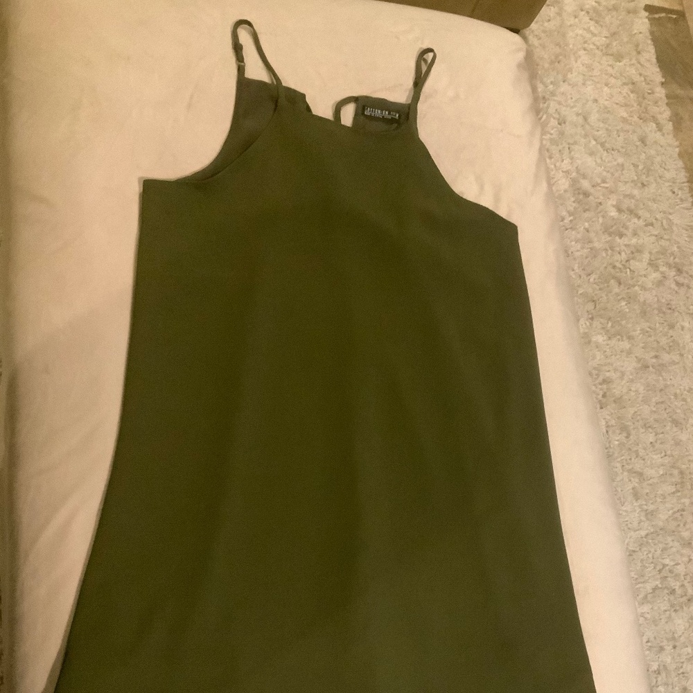 Cotton On Green M Shift Dress flowy adjustable straps Coastal Scandi
